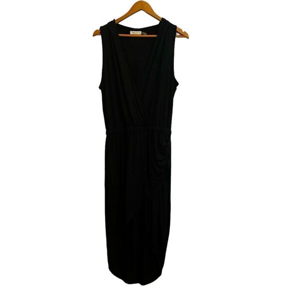 Ramy Brook Black Deep V Neckline Midi Maxi Dress with Hood Size Medium - Picture 1 of 11